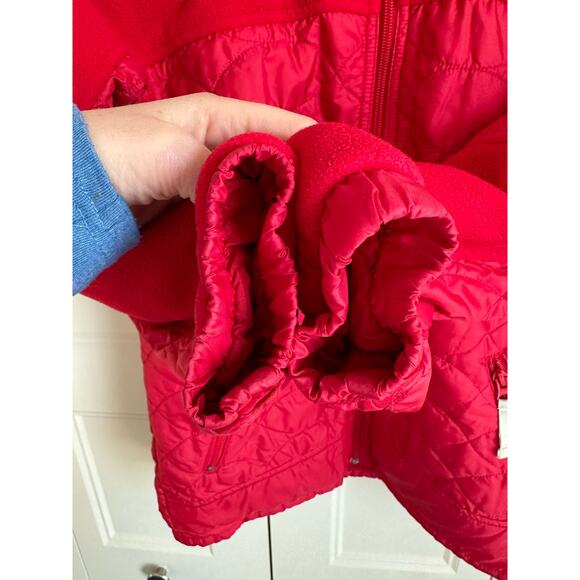 L.L BEAN Jacket Unisex Kids M 10-12 Red Quilted Fleece Pockets - Picture 6 of 11